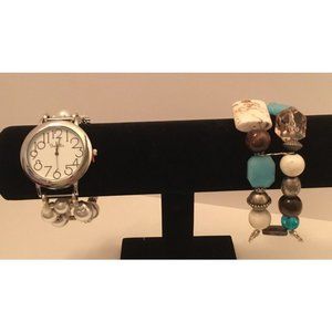 Bumbles Designer Watch Silver Toned  with Two Detachable Bands